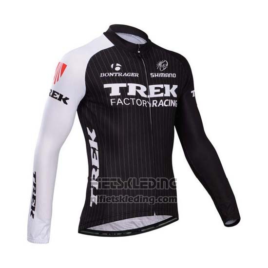2014 Fietskleding Trek Factory Racing Zwart en Wit Lange Mouwen en Koersbroek